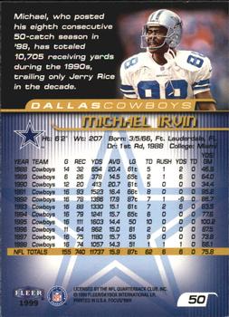 1999 Fleer Focus #50 Michael Irvin Back