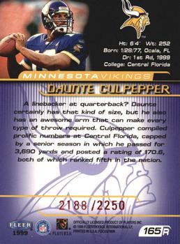 1999 Fleer Focus #165R Daunte Culpepper Back