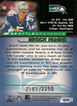 1999 Fleer Focus #169R Brock Huard Back