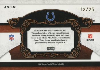 2007 Playoff National Treasures - All Decade Material Jumbo Prime #AD-LM Lenny Moore Back