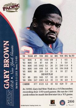 1999 Pacific #266 Gary Brown Back