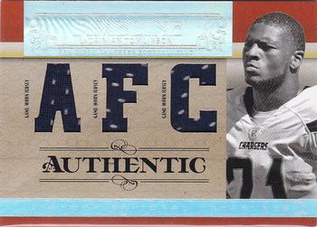 2007 Playoff National Treasures - Timeline Material AFC/NFC #T-LT LaDainian Tomlinson Front