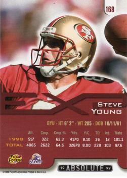 1999 Playoff Absolute EXP #168 Steve Young Back