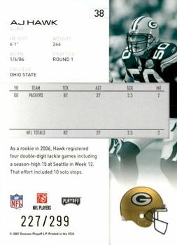 2007 Playoff NFL Playoffs - Gold #38 A.J. Hawk Back