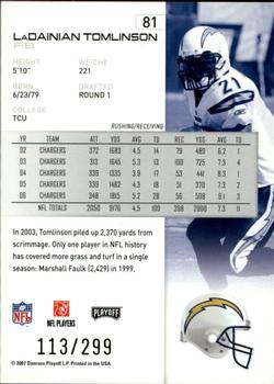 2007 Playoff NFL Playoffs - Gold #81 LaDainian Tomlinson Back