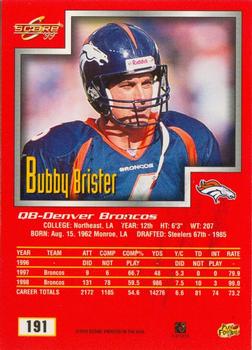 1999 Score #191 Bubby Brister Back