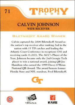 2007 Press Pass - Reflectors #71 Calvin Johnson Back
