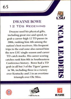 2007 Press Pass - Reflectors Solo #65 Dwayne Bowe Back