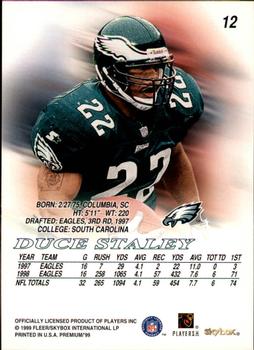 1999 SkyBox Premium #12 Duce Staley Back