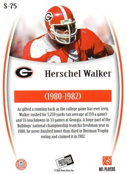 2007 Press Pass Legends - Silver #S-75 Herschel Walker Back
