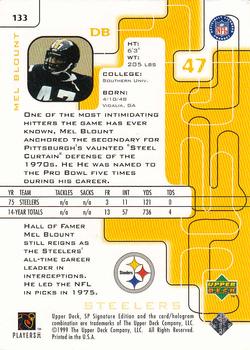 1999 SP Signature #133 Mel Blount Back