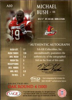 2007 SAGE - Autographs Gold #A10 Michael Bush Back