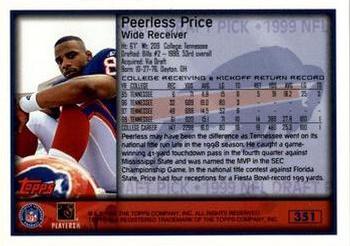 1999 Topps - Topps Collection #351 Peerless Price Back