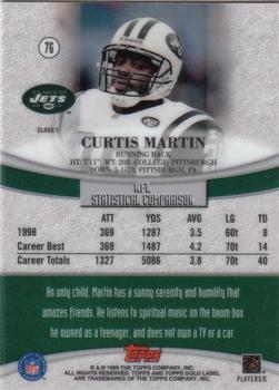 1999 Topps Gold Label #76 Curtis Martin Back