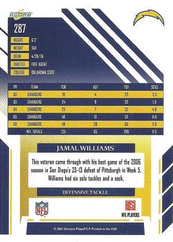 2007 Score - Glossy #287 Jamal Williams Back