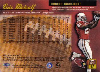 1999 Ultra #37 Eric Metcalf Back