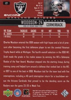 1999 Upper Deck Encore #127 Charles Woodson Back