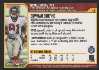 2000 Bowman Chrome #44 Terance Mathis Back