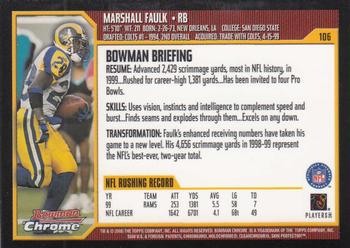 2000 Bowman Chrome #106 Marshall Faulk Back