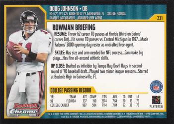 2000 Bowman Chrome #231 Doug Johnson Back