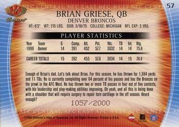 2000 Collector's Edge Masters #57 Brian Griese Back
