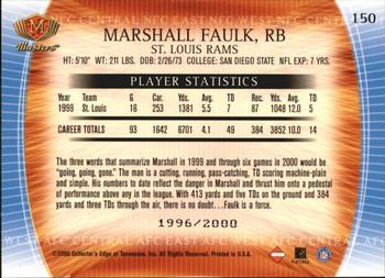 2000 Collector's Edge Masters #150 Marshall Faulk Back