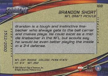 2000 Collector's Edge Supreme #168 Brandon Short Back