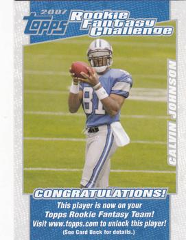 2007 Topps - Rookie Fantasy Challenge #5 Calvin Johnson Front