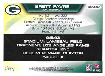 2007 Topps Chrome - Brett Favre Collection #BFC-BF20 Brett Favre Back
