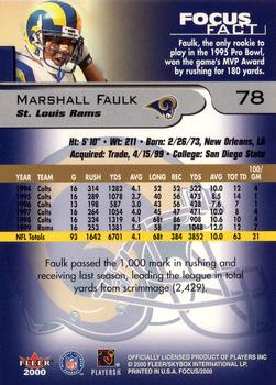 2000 Fleer Focus #78 Marshall Faulk Back