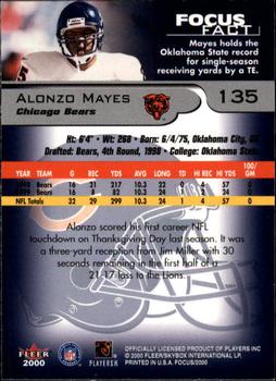 2000 Fleer Focus #135 Alonzo Mayes Back