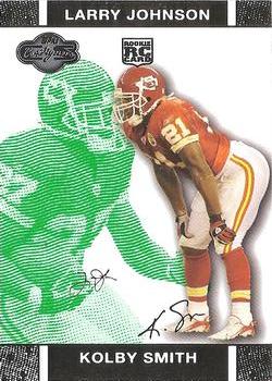 2007 Topps Co-Signers - Changing Faces Gold Green #73 Kolby Smith / Larry Johnson Front