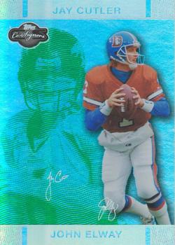 2007 Topps Co-Signers - Changing Faces Holosilver Green #38 John Elway / Jay Cutler Front