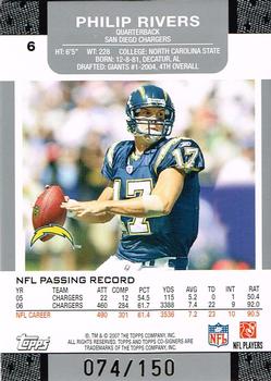 2007 Topps Co-Signers - Changing Faces Holosilver Red #6 Philip Rivers / LaDainian Tomlinson Back