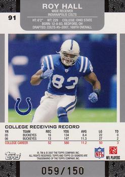 2007 Topps Co-Signers - Changing Faces Holosilver Red #91 Roy Hall / Anthony Gonzalez Back