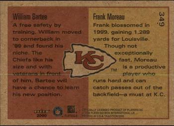 2000 Fleer Tradition Glossy #349 William Bartee / Frank Moreau Back