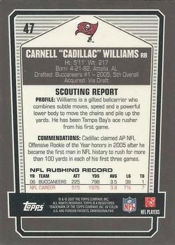 2007 Topps Draft Picks & Prospects - Chrome Black #47 Cadillac Williams Back