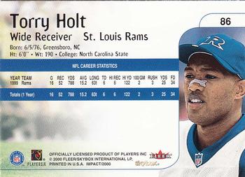 2000 Impact #86 Torry Holt Back