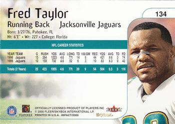 2000 Impact #134 Fred Taylor Back