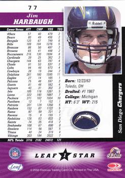 2000 Leaf Certified #77 Jim Harbaugh Back