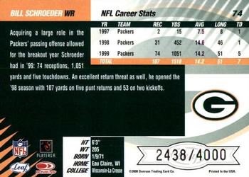 2000 Leaf Limited #74 Bill Schroeder Back