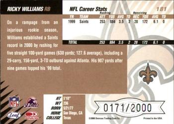 2000 Leaf Limited #181 Ricky Williams Back