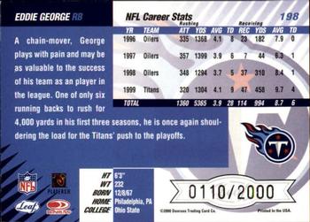 2000 Leaf Limited #198 Eddie George Back