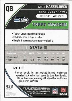 2007 Topps Total - Blue #438 Matt Hasselbeck Back