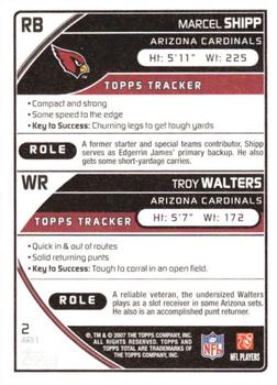 2007 Topps Total - Red #2 Marcel Shipp / Troy Walters Back