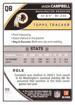 2007 Topps Total - Silver #95 Jason Campbell Back