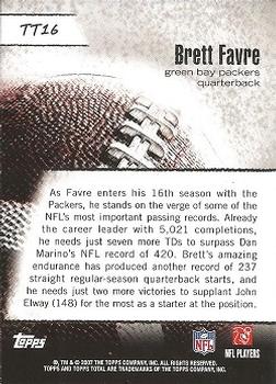 2007 Topps Total - Total Topps #TT16 Brett Favre Back