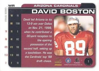 2000 Pacific Paramount #1 David Boston Back