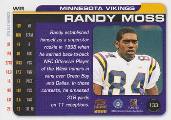 2000 Pacific Paramount #133 Randy Moss Back