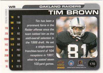 2000 Pacific Paramount #170 Tim Brown Back